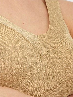 Abito lungo Tequila Nenette in maglia e lurex oro in DONNA