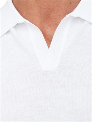 Polo Aiace Galassi in maglia di cotone bianca in UOMO