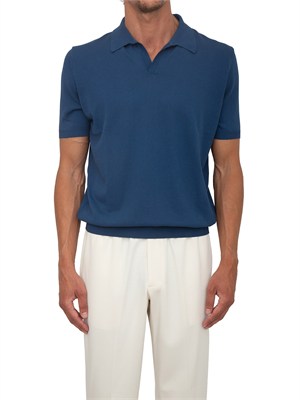 Polo Aiace Galassi in maglia di cotone blu in UOMO