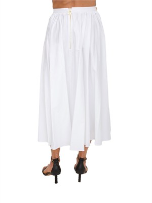 Gonna Elisabetta Franchi in cotone bianco con catena oro in DONNA