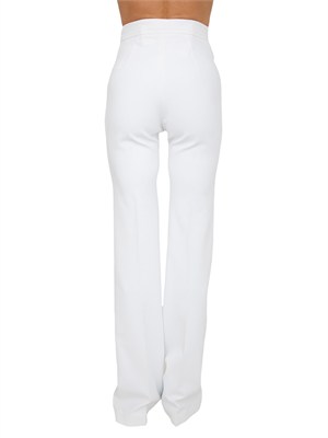 Pantaloni Elisabetta Franchi in doppio crêpe stretch avorio in DONNA