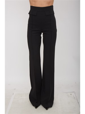 Pantaloni Elisabetta Franchi in doppio crêpe stretch neri in DONNA