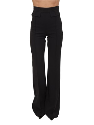 Pantaloni Elisabetta Franchi in doppio crêpe stretch neri in DONNA