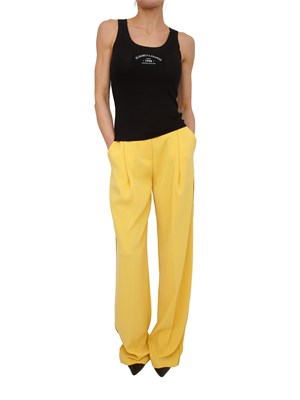Pantaloni Elisabetta Franchi in crêpe leggero giallo in DONNA