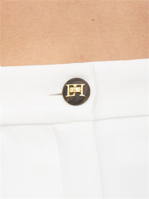 Shorts Elisabetta Franchi in crêpe leggero avorio in DONNA