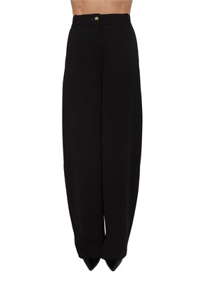 Pantaloni Elisabetta Franchi in crêpe leggero nero in DONNA