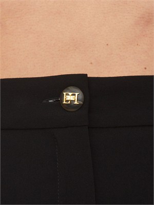 Pantaloni Elisabetta Franchi in crêpe leggero nero in DONNA