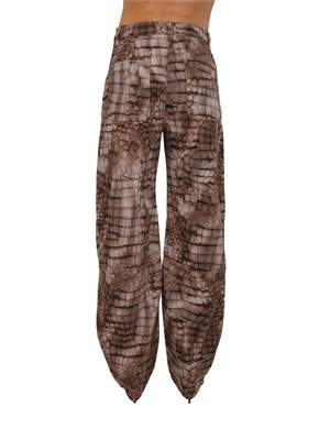 Jeans Elisabetta Franchi in drill di cotone stampa animalier in DONNA