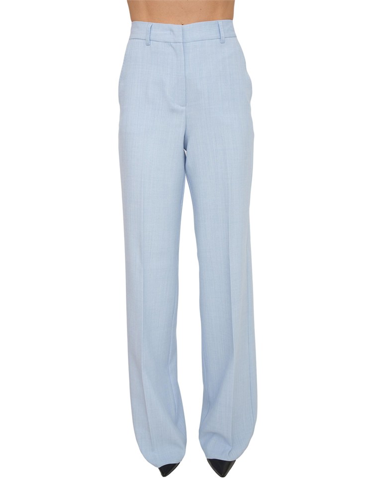Pantalone Giunchi Marella in tela sttetch celeste effetto malfilÉ
