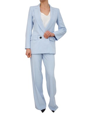 Pantalone Giunchi Marella in tela sttetch celeste effetto malfilÉ in DONNA