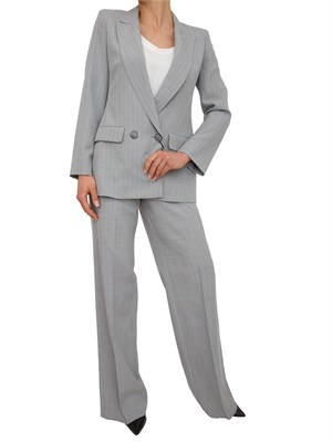 Pantalone Giunchi Marella in tela sttetch grigia effetto malfilÉ in DONNA