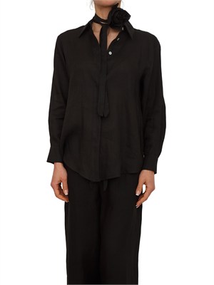 Camicia Editore Marella in puro lino nero in DONNA