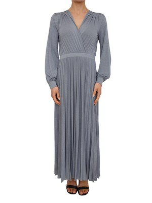 Abito lungo Mallo Marella in jersey lurex grigio a plissÈ in DONNA