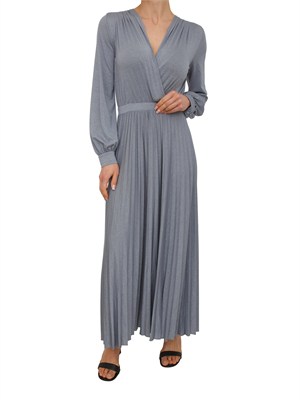 Abito lungo Mallo Marella in jersey lurex grigio a plissÈ in DONNA