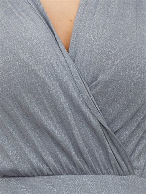 Abito lungo Mallo Marella in jersey lurex grigio a plissÈ in DONNA