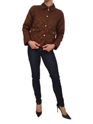 Piumino trapuntato Asti Marella in tessuto antigoccia marrone in DONNA