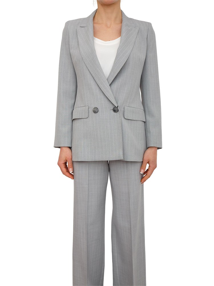 Giacca Canzone Marella in tela tecnica grigia effetto malfilÉ