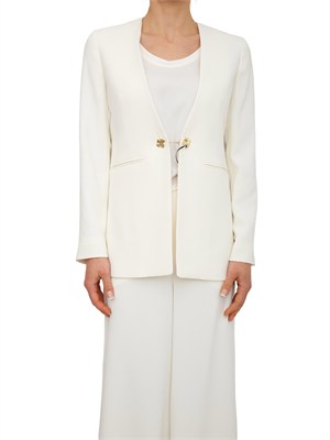 Giacca monopetto Effige Marella in crêpe envers satin avorio in DONNA