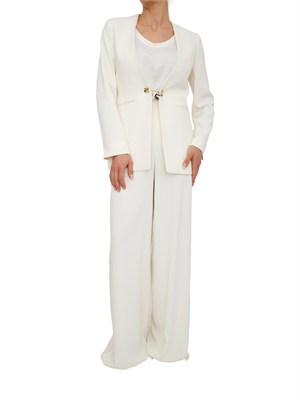 Giacca monopetto Effige Marella in crêpe envers satin avorio in DONNA