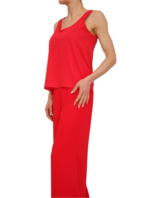 Canotta Alacre Marella in satin light fluido rosso in DONNA