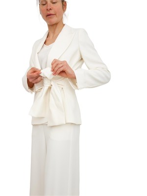 Giacca Meandro Marella in crêpe envers satin avorio in DONNA