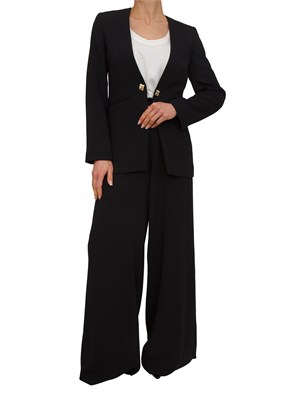 Giacca monopetto Effige Marella in crêpe envers satin nero in DONNA