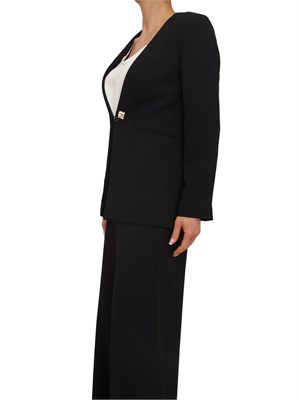 Giacca monopetto Effige Marella in crêpe envers satin nero in DONNA