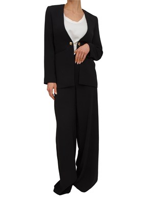 Pantaloni Campo Marella in crêpe envers satin nero in DONNA