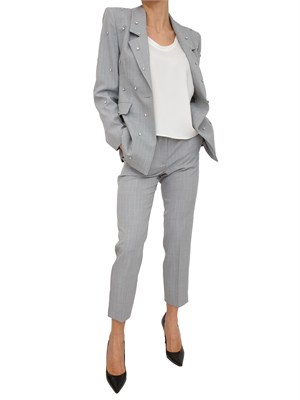 Pantaloni Airone Marella in tela bistretch grigia a righe effetto malfilÉ in DONNA