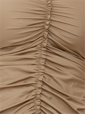 Abito corto Vongola Marella in taffetà arricchiato tortora in DONNA