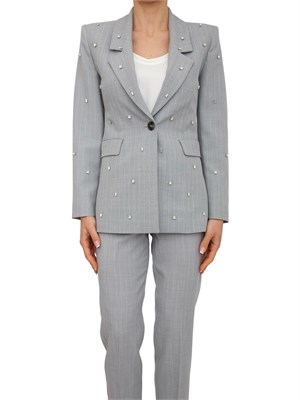 Giacca Passo Marella in tela stretch grigia con cristalli in DONNA