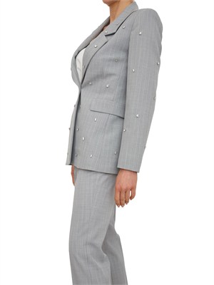 Giacca Passo Marella in tela stretch grigia con cristalli in DONNA