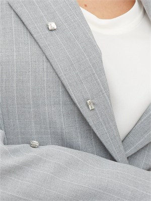 Giacca Passo Marella in tela stretch grigia con cristalli in DONNA