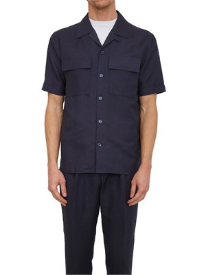 Camicia uomo Antony Morato in lino e viscosa blu in UOMO