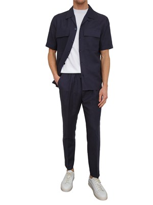 Camicia uomo Antony Morato in lino e viscosa blu in UOMO