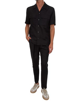 Camicia nera Antony Morato in lino e viscosa in UOMO