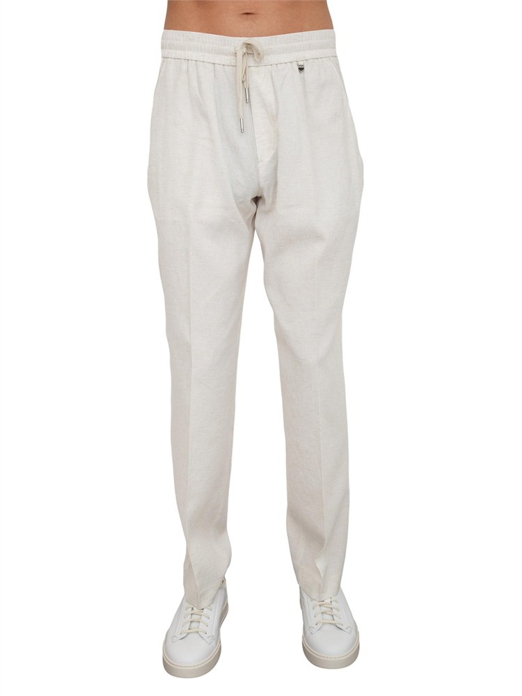 Pantaloni uomo Antony Morato in misto viscosa e lino beige