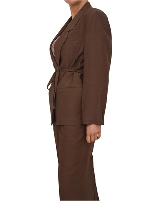 Giacca doppiopetto Blugirl in viscosa melange marrone in DONNA