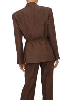 Giacca doppiopetto Blugirl in viscosa melange marrone in DONNA