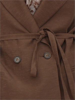 Giacca doppiopetto Blugirl in viscosa melange marrone in DONNA