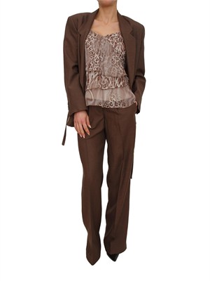 Top Blugirl in chiffon animalier con balze in DONNA