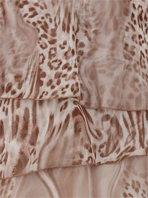 Top Blugirl in chiffon animalier con balze in DONNA