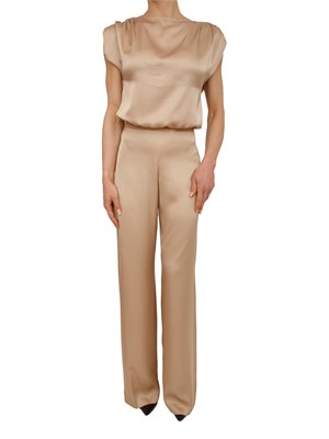 Pantaloni Blugirl in raso di viscosa cammello in DONNA