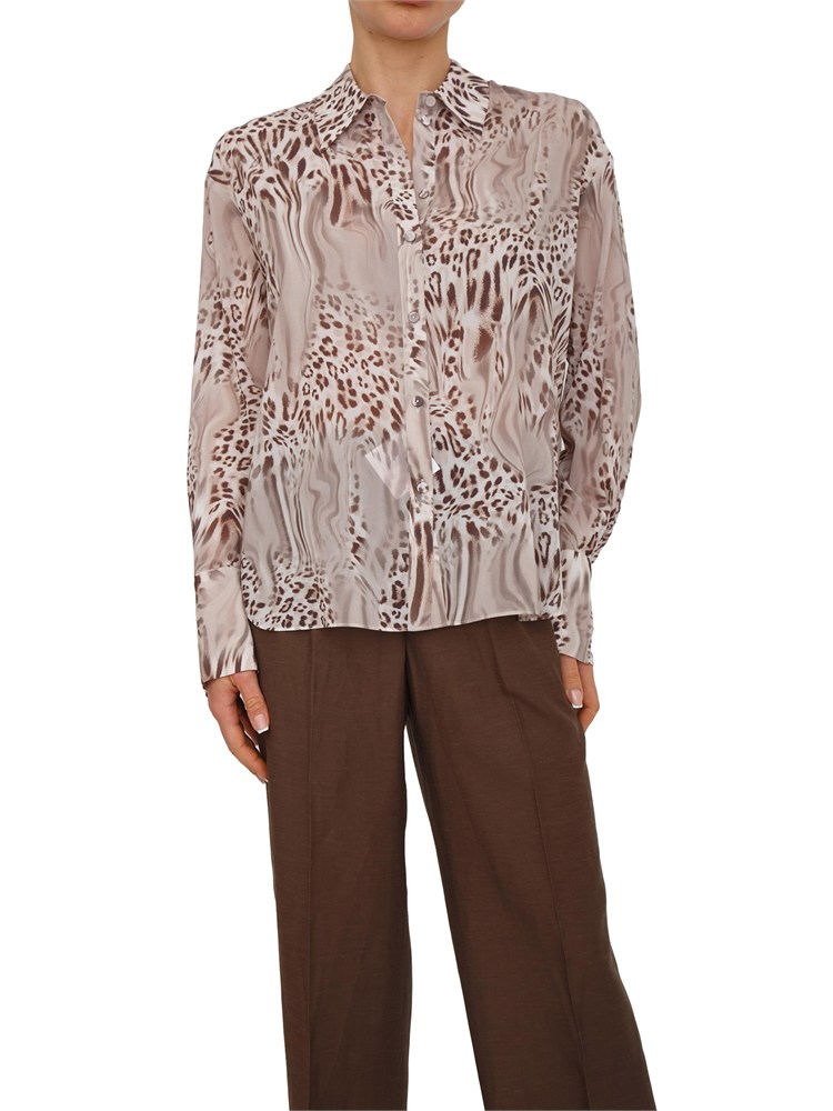 Camicia Blugirl in seta stretch animalier
