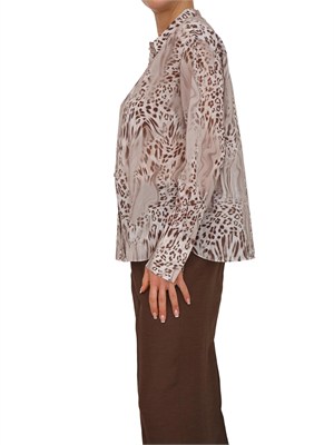 Camicia Blugirl in seta stretch animalier in DONNA