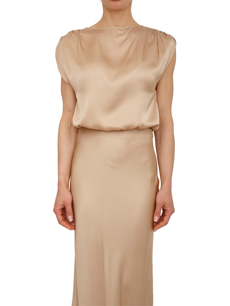 Blusa Blugirl in raso di viscosa cammello