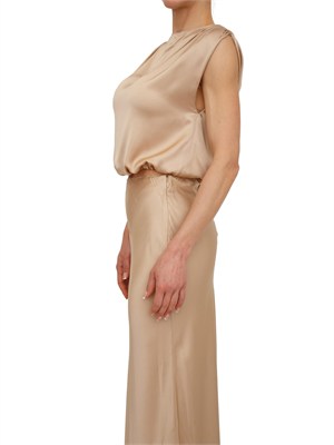 Blusa Blugirl in raso di viscosa cammello in DONNA