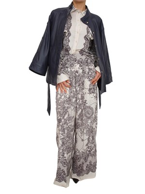 Camicia Blugirl in viscosa panna con stampa effetto pizzo in DONNA