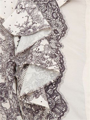 Camicia Blugirl in viscosa panna con stampa effetto pizzo in DONNA