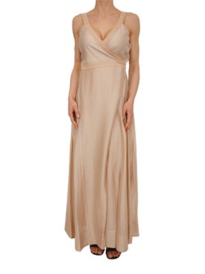 Abito Blugirl in lyocell cammello con profili in pizzo in DONNA